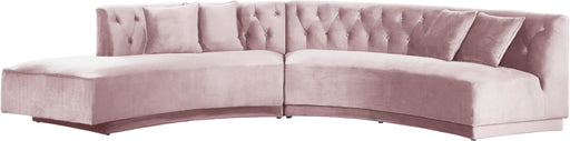 Kenzi Pink Velvet 2pc. Sectional - Furniture Stars (Chicago, IL)