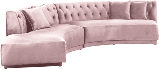 Kenzi Pink Velvet 2pc. Sectional - Furniture Stars (Chicago, IL)