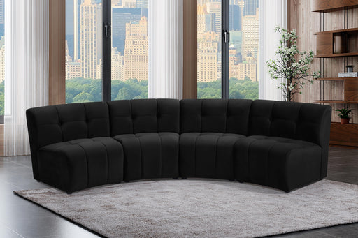 Limitless Black Velvet 4pc. Modular Sectional - Furniture Stars (Chicago, IL)