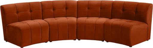 Limitless Cognac Velvet 4pc. Modular Sectional - Furniture Stars (Chicago, IL)