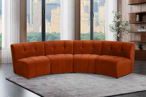 Limitless Cognac Velvet 4pc. Modular Sectional - Furniture Stars (Chicago, IL)