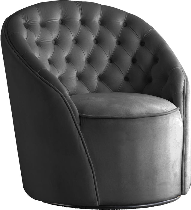 Alessio Grey Velvet Accent Chair - Furniture Stars (Chicago, IL)