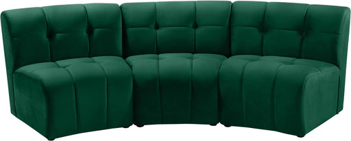 Limitless Green Velvet 3pc. Modular Sectional - Furniture Stars (Chicago, IL)