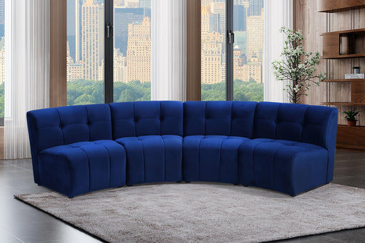 Limitless Navy Velvet 4pc. Modular Sectional - Furniture Stars (Chicago, IL)