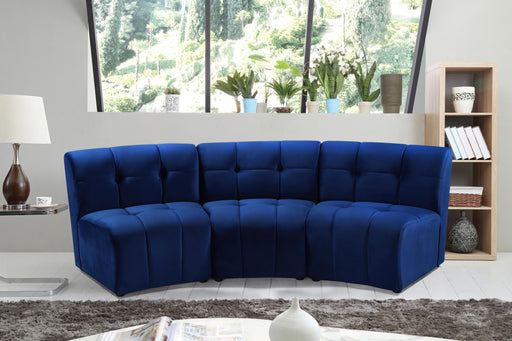 Limitless Navy Velvet 3pc. Modular Sectional - Furniture Stars (Chicago, IL)