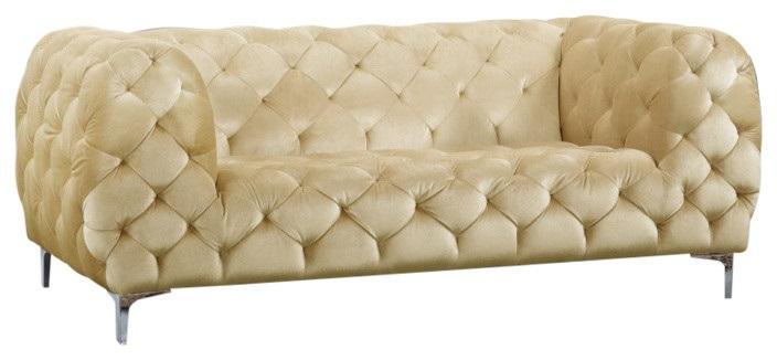 Mercer Beige Velvet Loveseat - Furniture Stars (Chicago, IL)