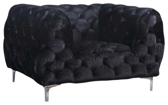 Mercer Black Velvet Chair - Furniture Stars (Chicago, IL)