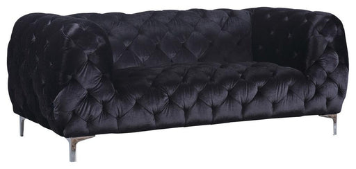 Mercer Black Velvet Loveseat - Furniture Stars (Chicago, IL)