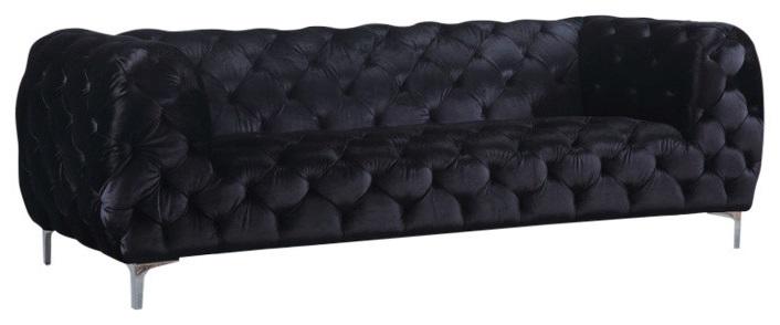 Mercer Black Velvet Sofa - Furniture Stars (Chicago, IL)