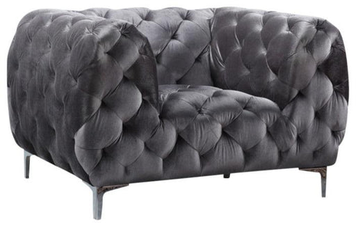 Mercer Grey Velvet Chair - Furniture Stars (Chicago, IL)