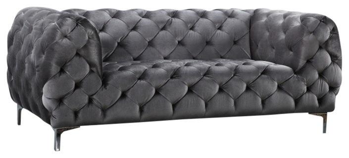 Mercer Grey Velvet Loveseat - Furniture Stars (Chicago, IL)