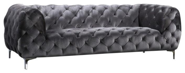 Mercer Grey Velvet Sofa - Furniture Stars (Chicago, IL)