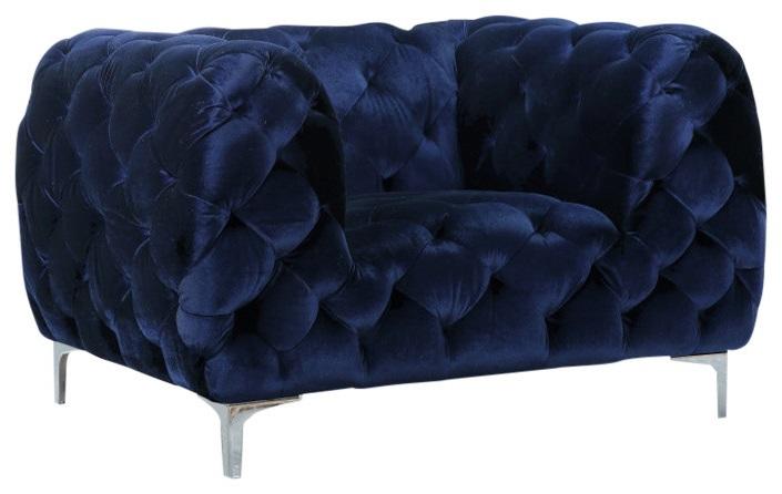 Mercer Navy Velvet Chair - Furniture Stars (Chicago, IL)