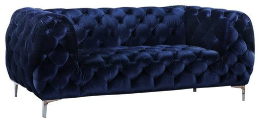 Mercer Navy Velvet Loveseat - Furniture Stars (Chicago, IL)
