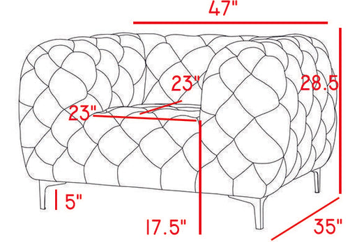 Mercer Grey Velvet Chair - Furniture Stars (Chicago, IL)