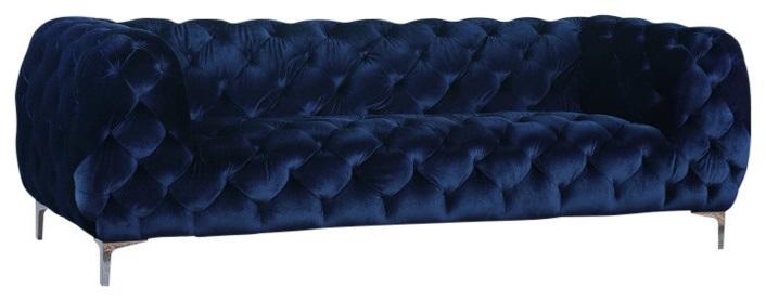 Mercer Navy Velvet Sofa - Furniture Stars (Chicago, IL)