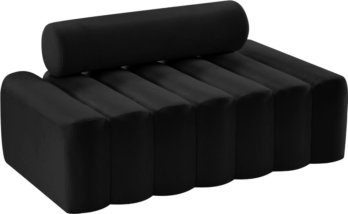 Melody Black Velvet Loveseat - Furniture Stars (Chicago, IL)