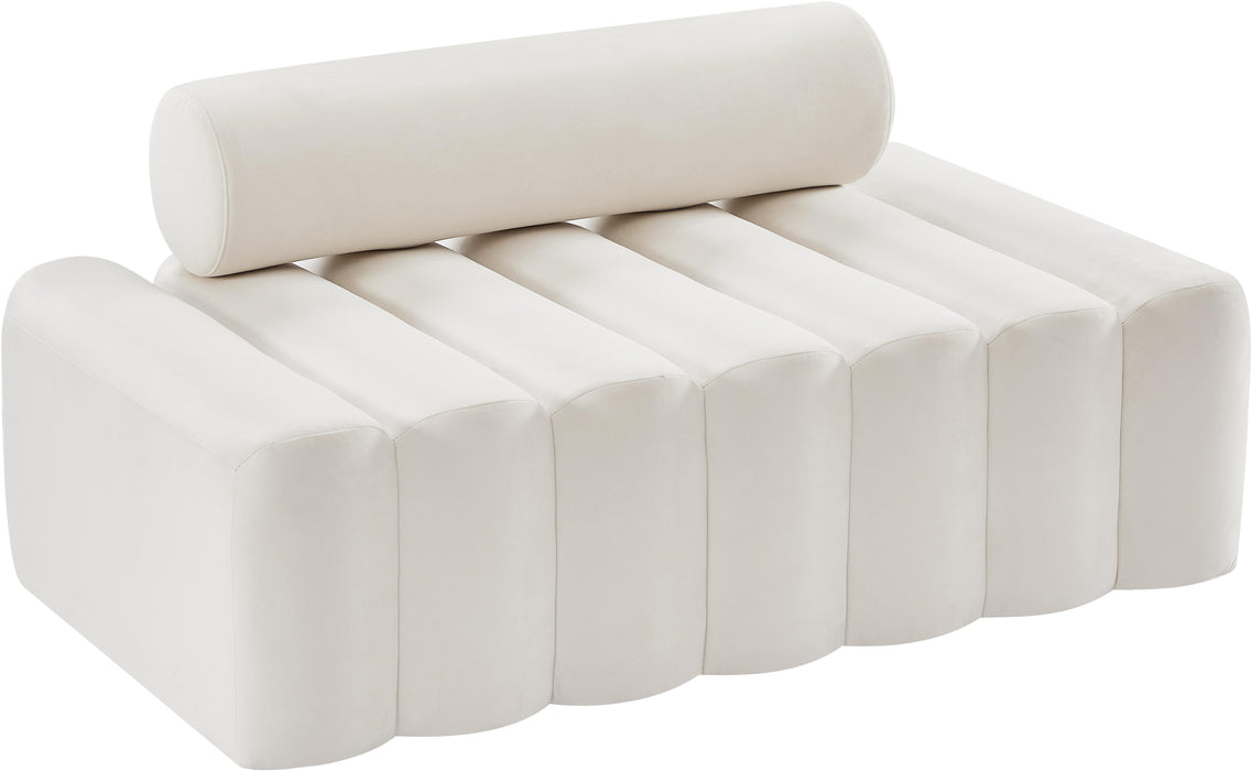 Melody Cream Velvet Loveseat - Furniture Stars (Chicago, IL)