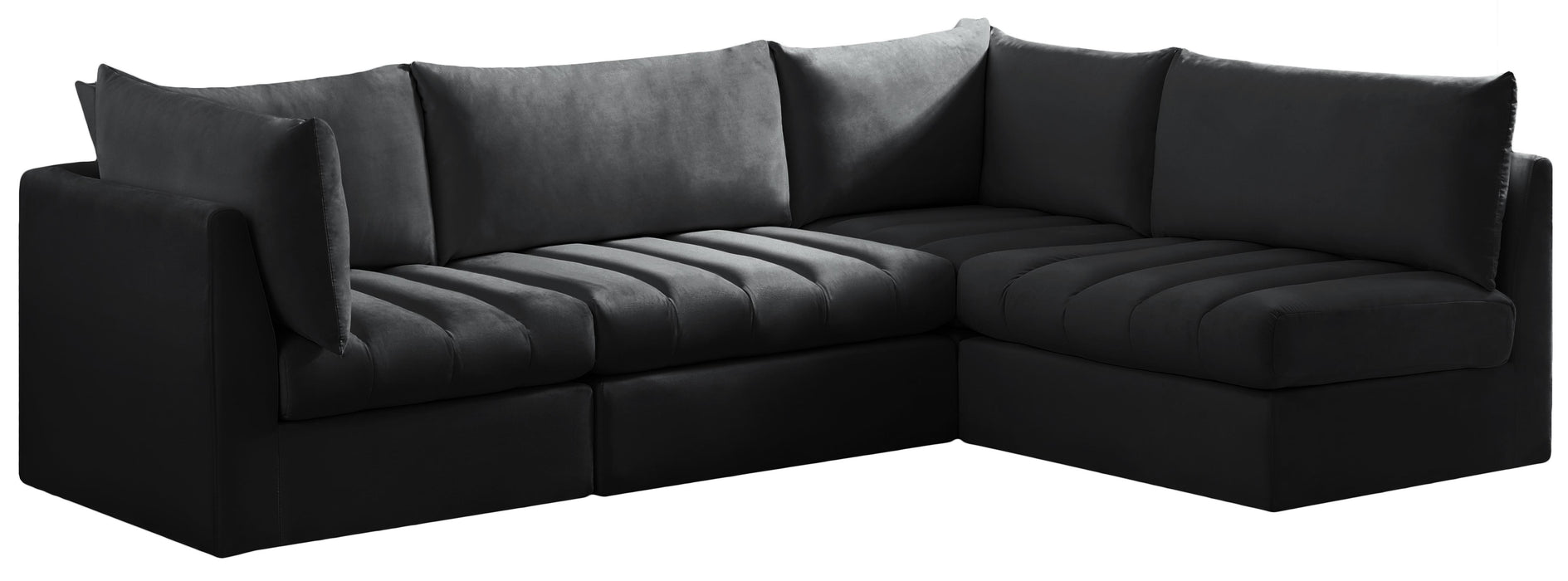 Jacob Black Velvet Modular Sectional - Furniture Stars (Chicago, IL)