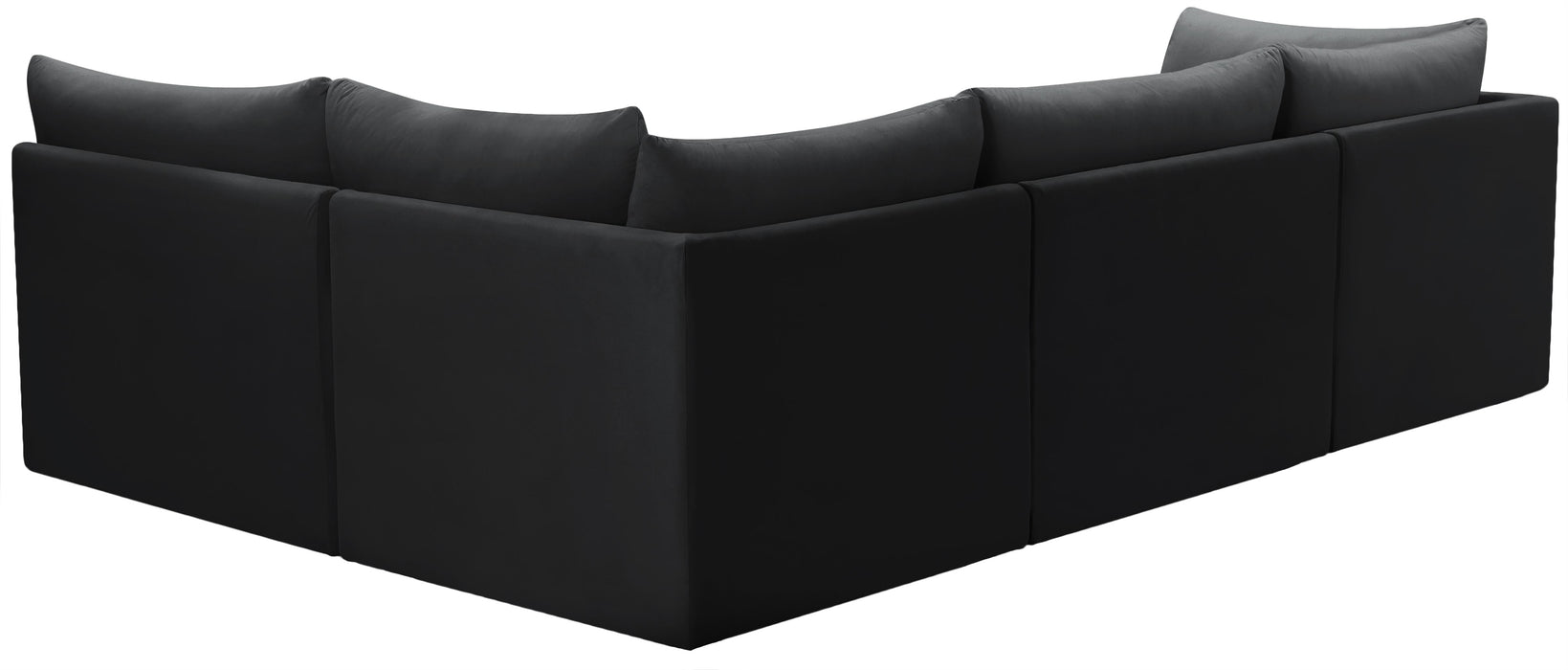 Jacob Black Velvet Modular Sectional - Furniture Stars (Chicago, IL)