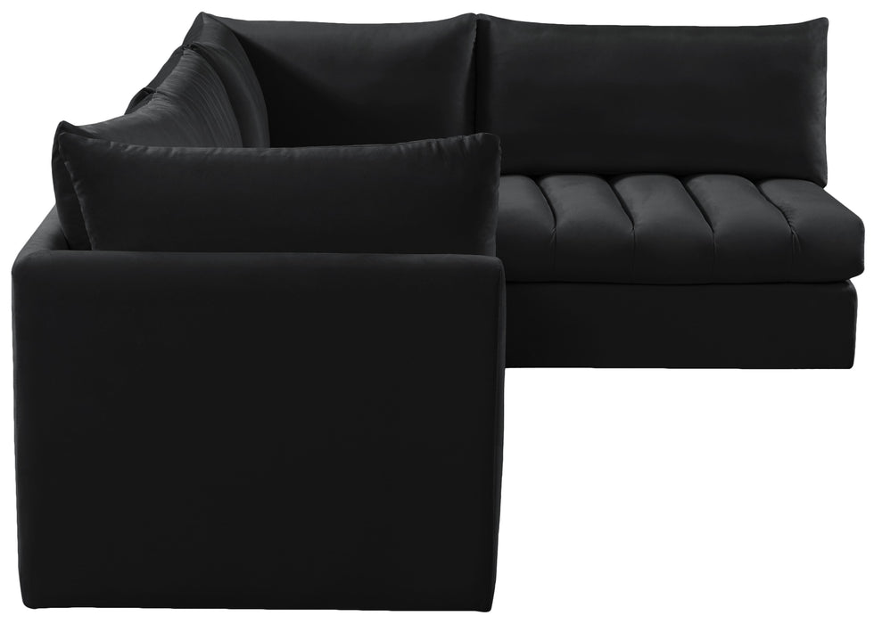 Jacob Black Velvet Modular Sectional - Furniture Stars (Chicago, IL)