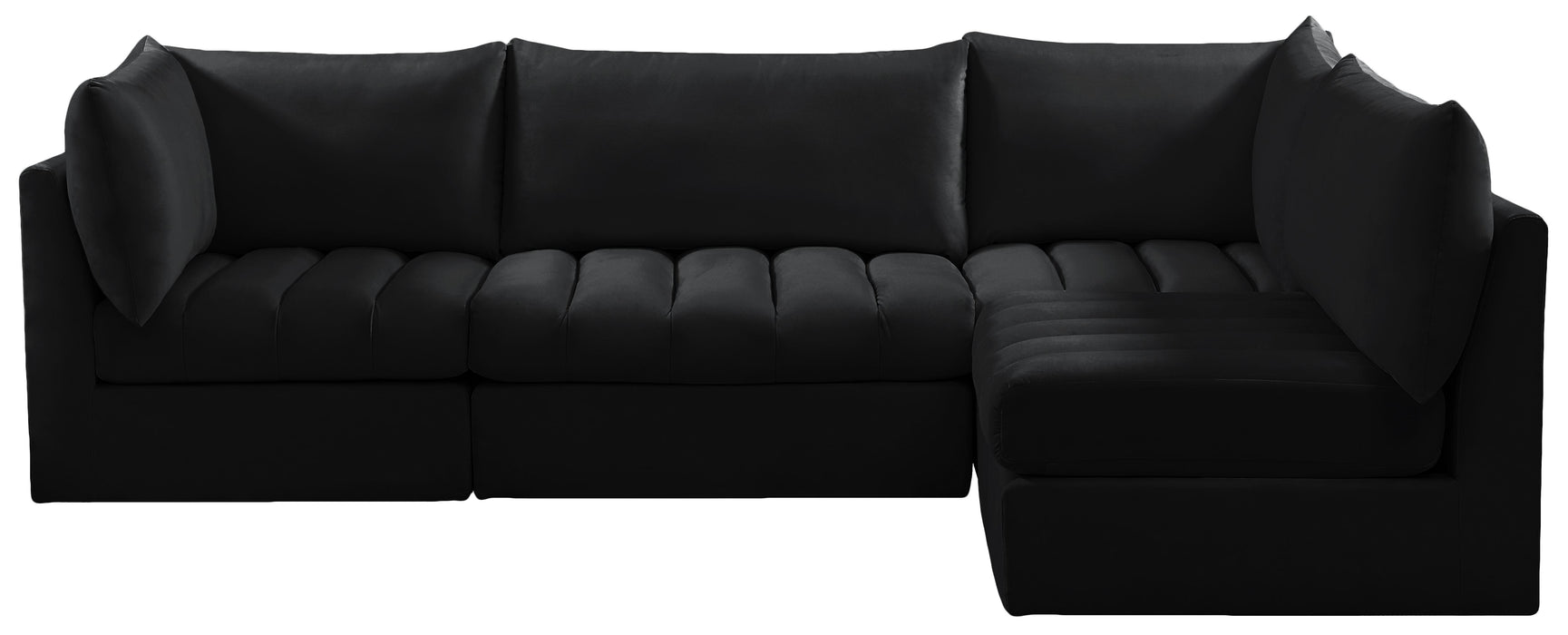 Jacob Black Velvet Modular Sectional - Furniture Stars (Chicago, IL)