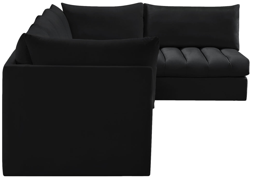 Jacob Black Velvet Modular Sectional - Furniture Stars (Chicago, IL)