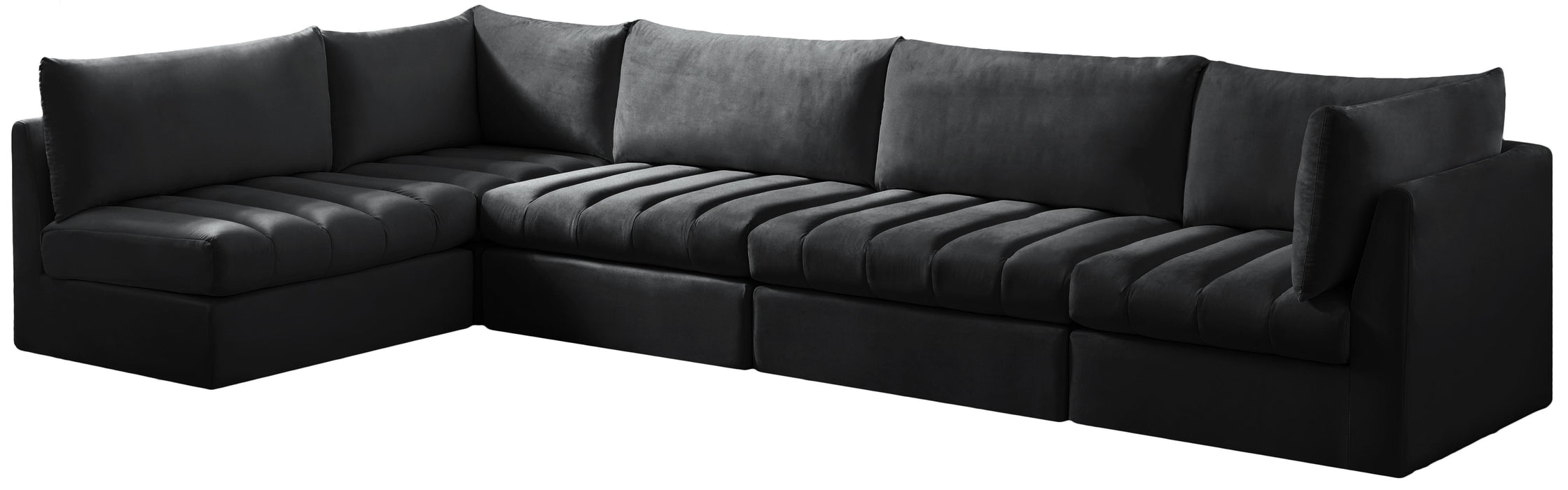 Jacob Black Velvet Modular Sectional - Furniture Stars (Chicago, IL)