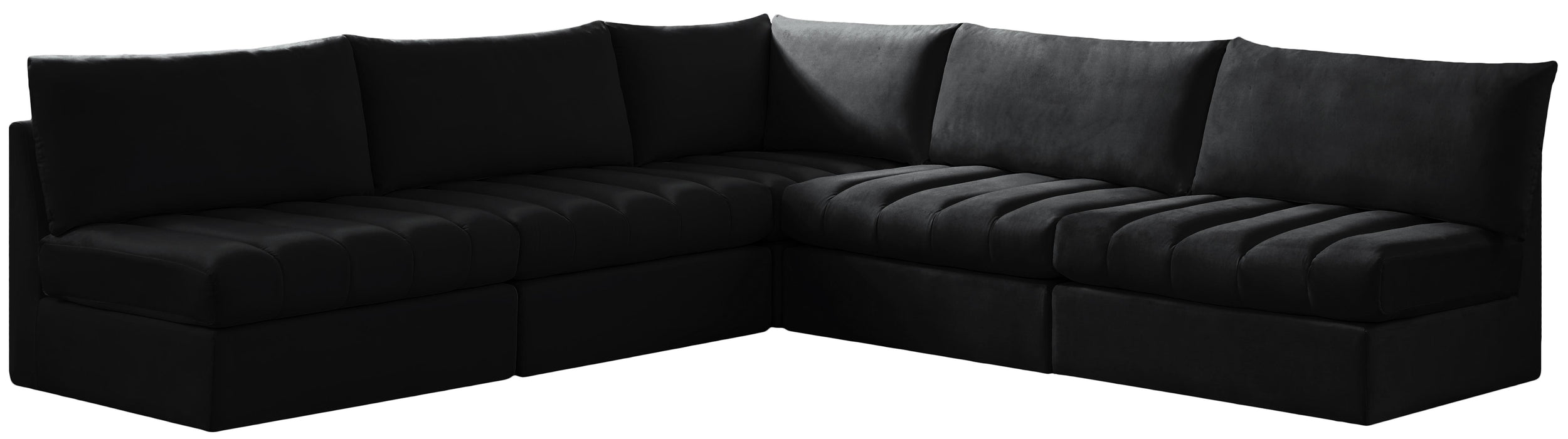 Jacob Black Velvet Modular Sectional - Furniture Stars (Chicago, IL)