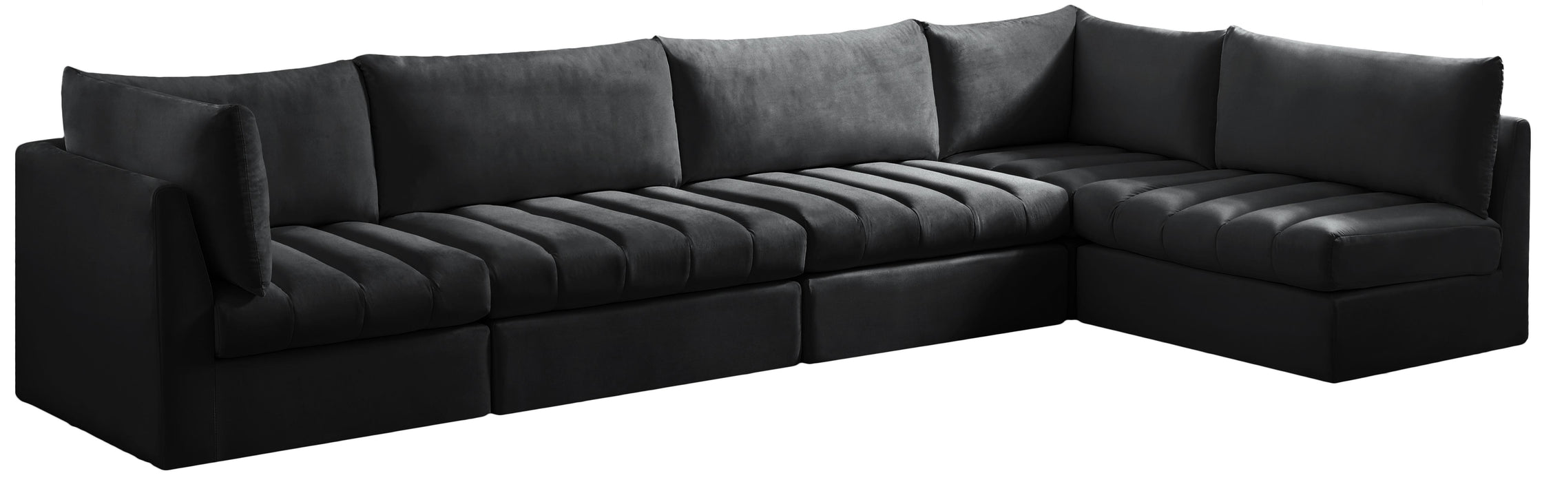 Jacob Black Velvet Modular Sectional - Furniture Stars (Chicago, IL)