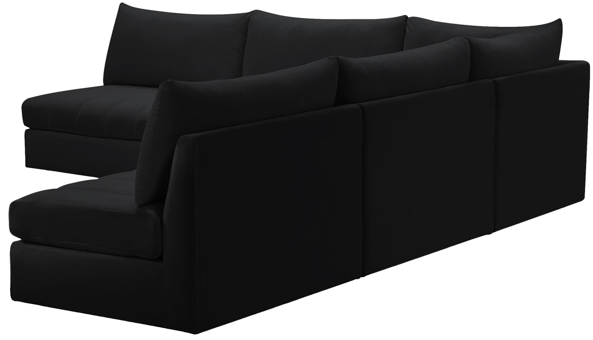 Jacob Black Velvet Modular Sectional - Furniture Stars (Chicago, IL)