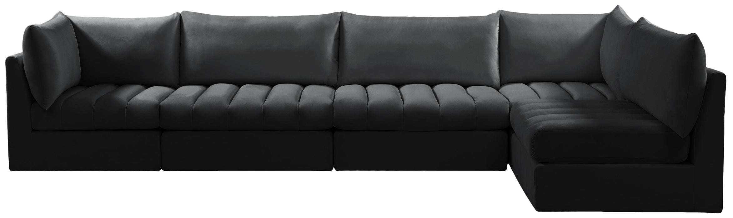 Jacob Black Velvet Modular Sectional - Furniture Stars (Chicago, IL)