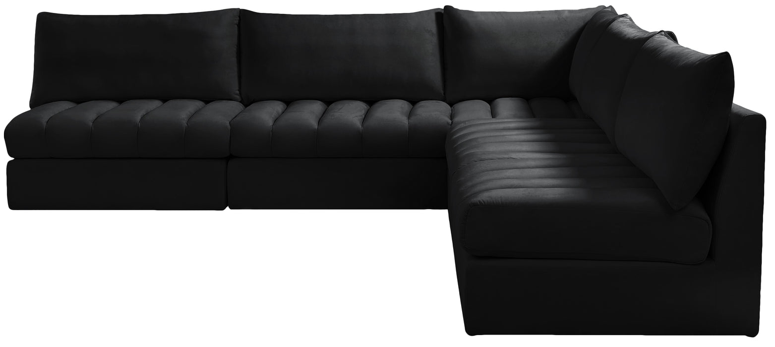 Jacob Black Velvet Modular Sectional - Furniture Stars (Chicago, IL)