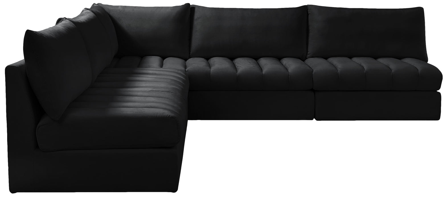 Jacob Black Velvet Modular Sectional - Furniture Stars (Chicago, IL)