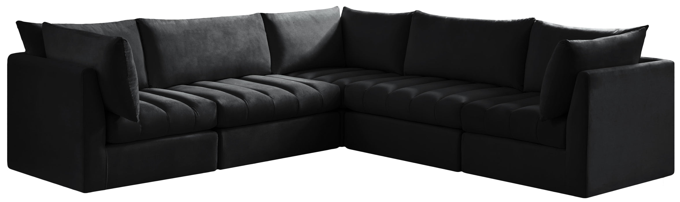 Jacob Black Velvet Modular Sectional - Furniture Stars (Chicago, IL)