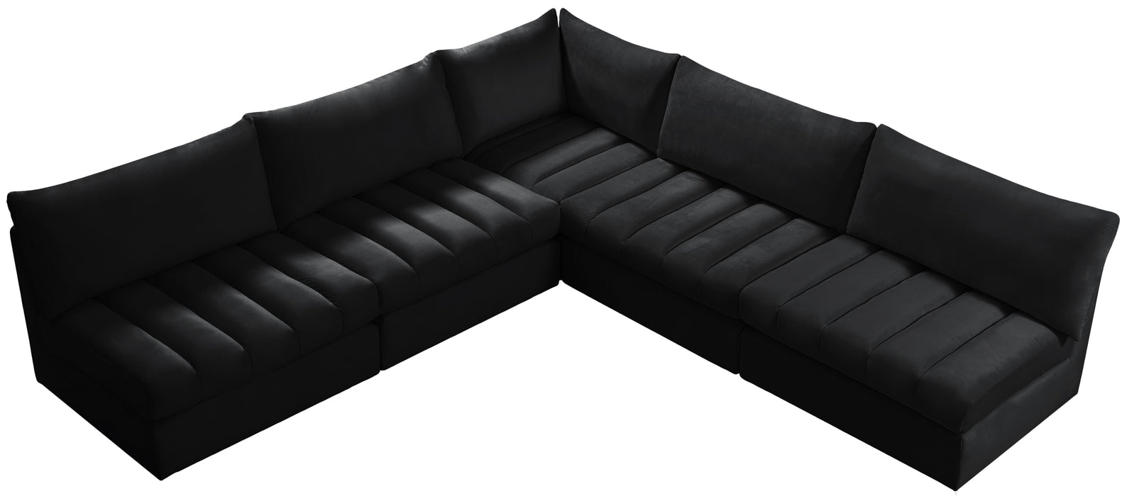 Jacob Black Velvet Modular Sectional - Furniture Stars (Chicago, IL)