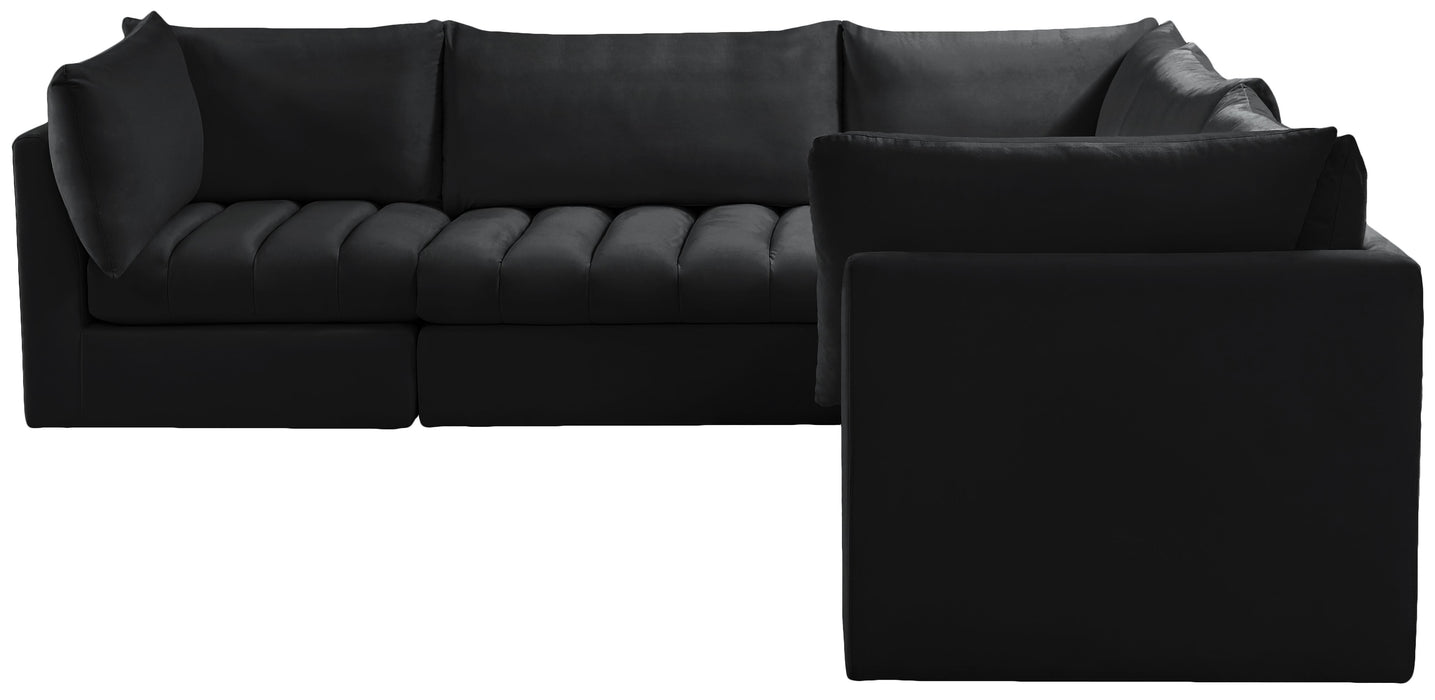 Jacob Black Velvet Modular Sectional - Furniture Stars (Chicago, IL)