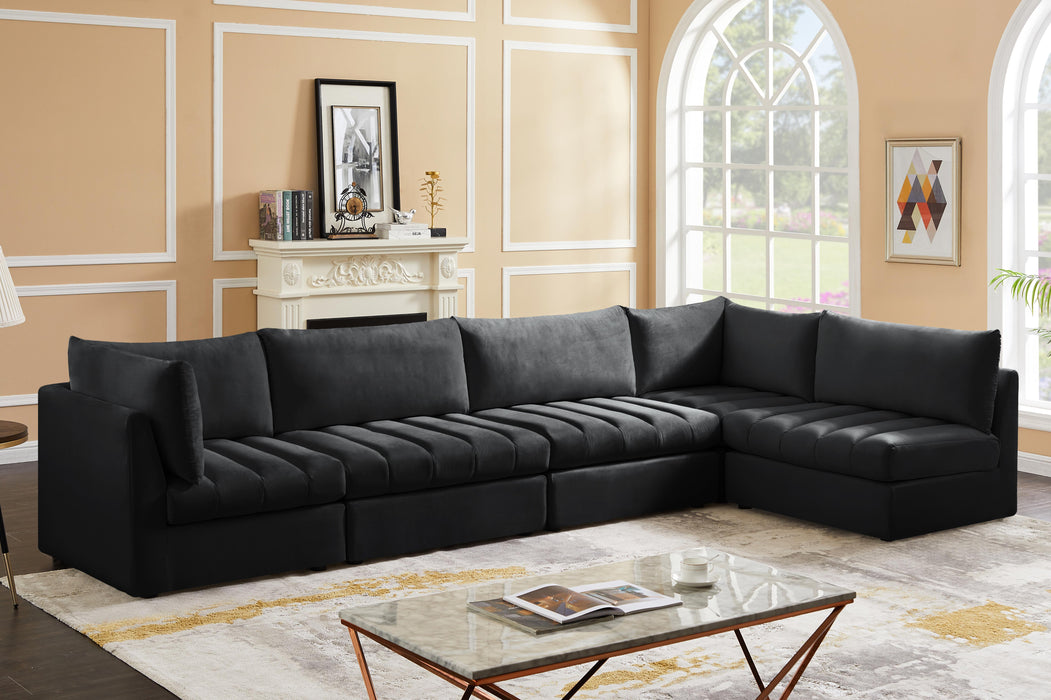 Jacob Black Velvet Modular Sectional - Furniture Stars (Chicago, IL)