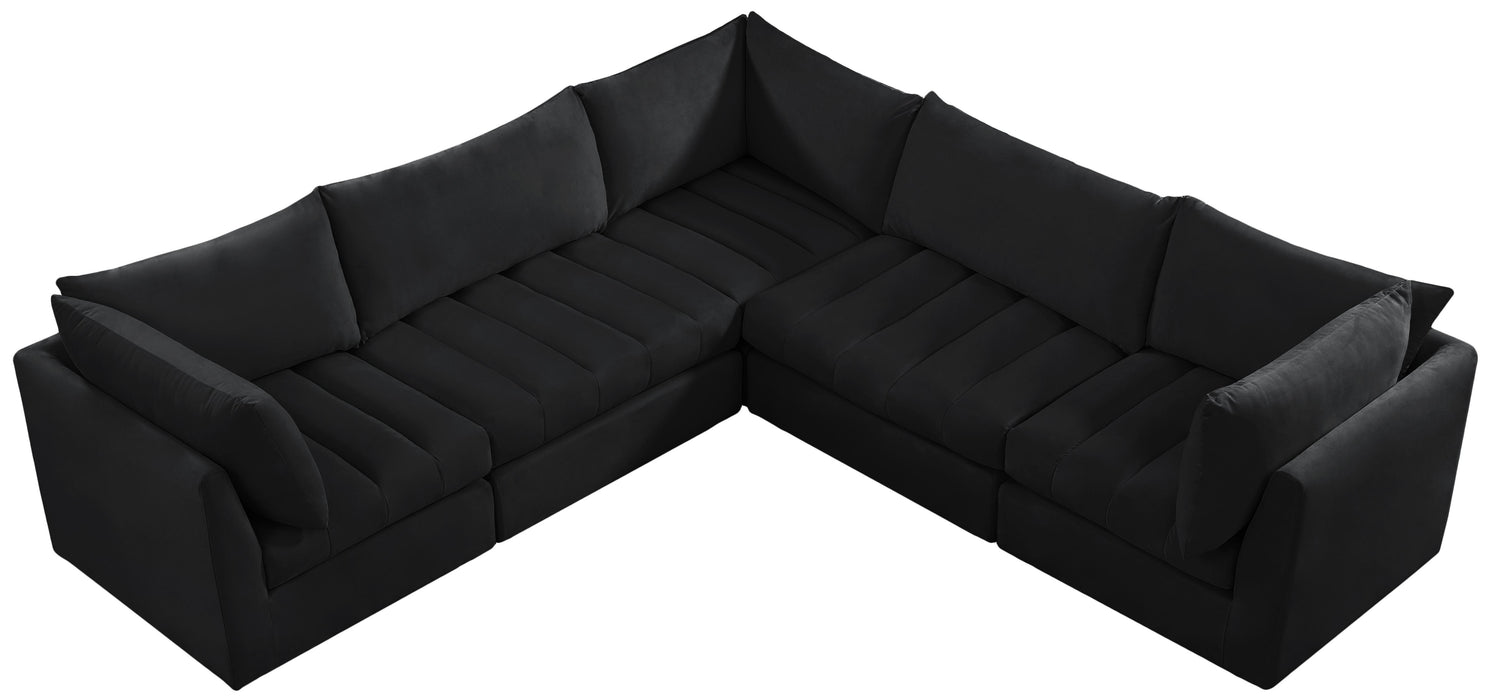 Jacob Black Velvet Modular Sectional - Furniture Stars (Chicago, IL)