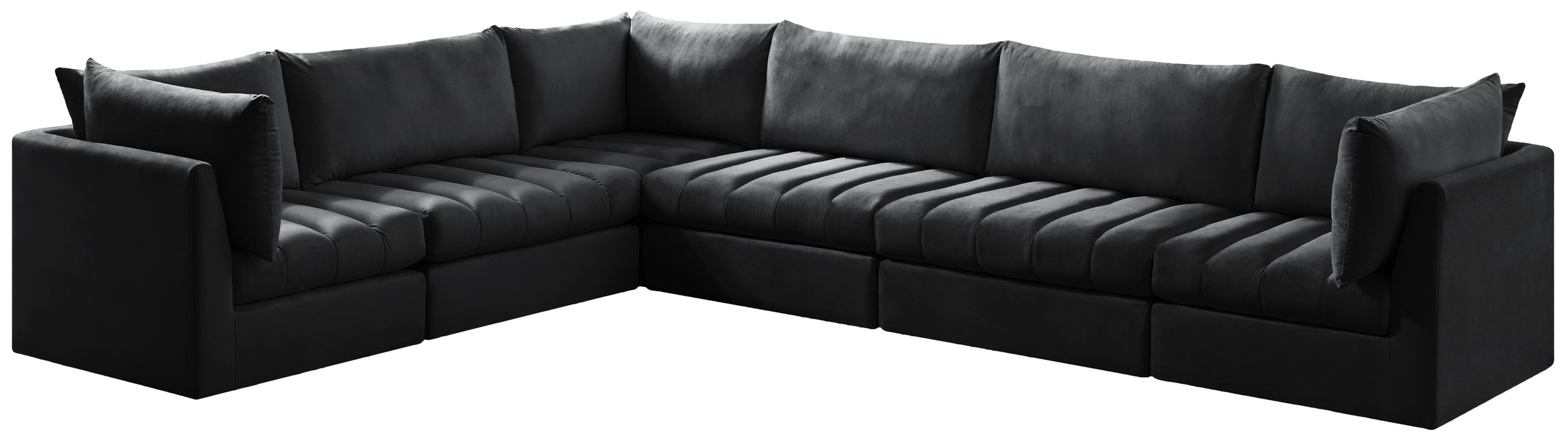 Jacob Black Velvet Modular Sectional - Furniture Stars (Chicago, IL)