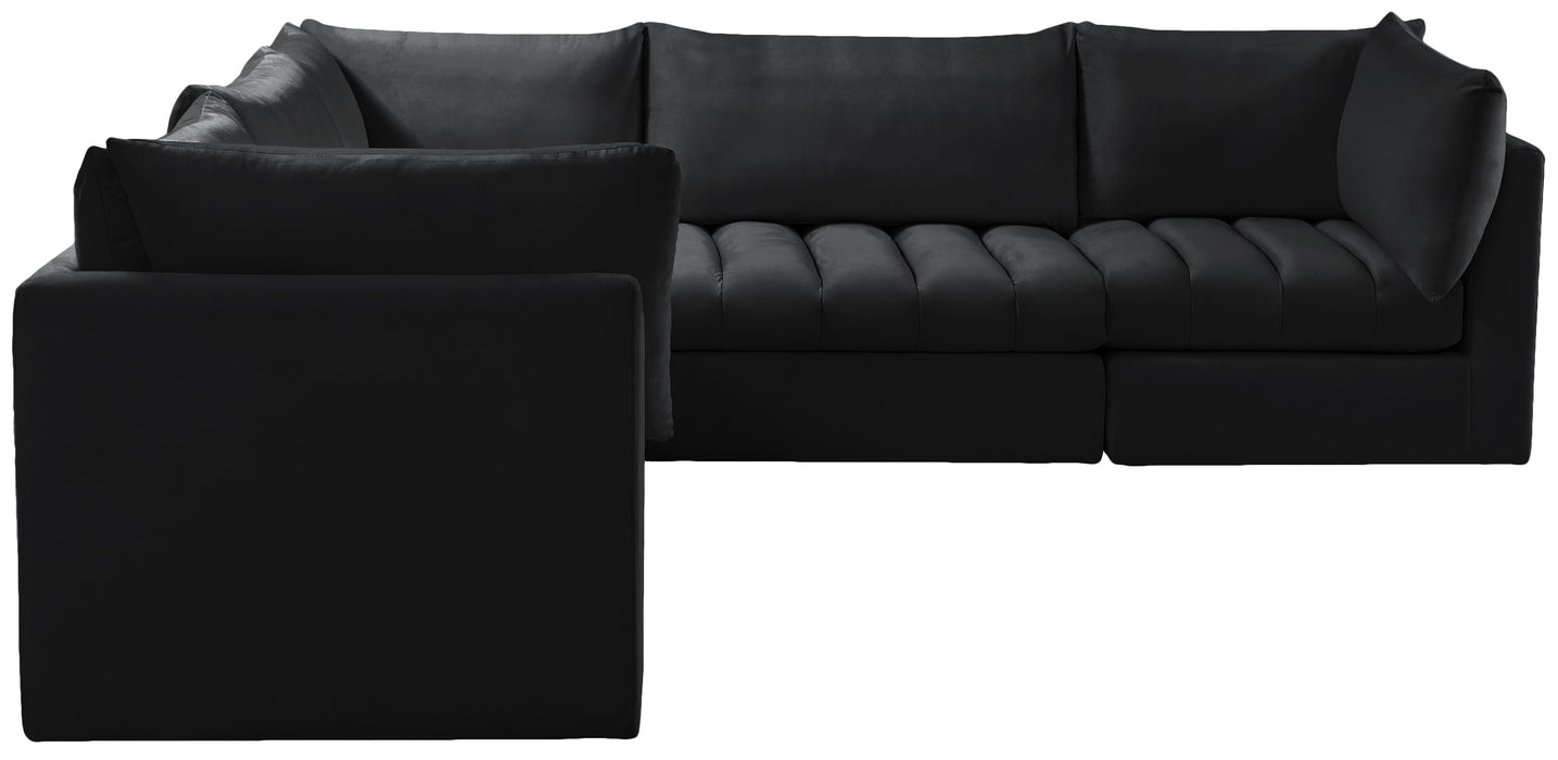 Jacob Black Velvet Modular Sectional - Furniture Stars (Chicago, IL)
