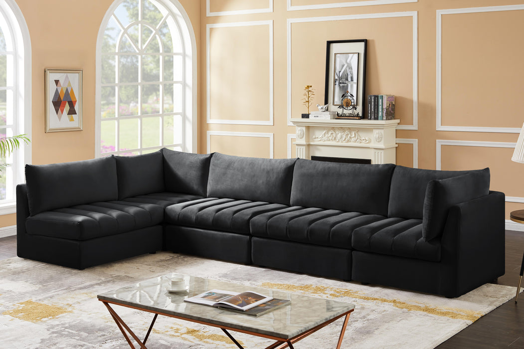 Jacob Black Velvet Modular Sectional - Furniture Stars (Chicago, IL)
