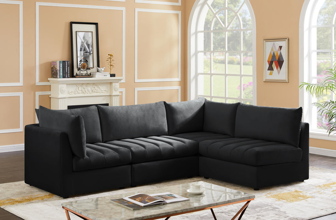 Jacob Black Velvet Modular Sectional - Furniture Stars (Chicago, IL)