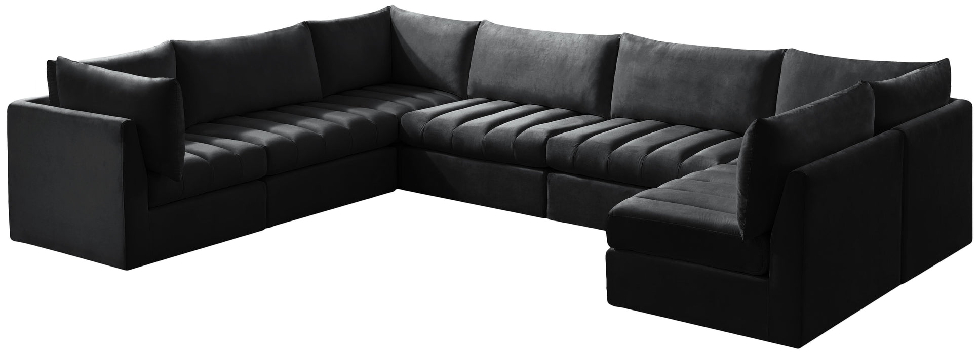 Jacob Black Velvet Modular Sectional - Furniture Stars (Chicago, IL)