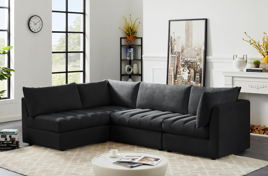 Jacob Black Velvet Modular Sectional - Furniture Stars (Chicago, IL)