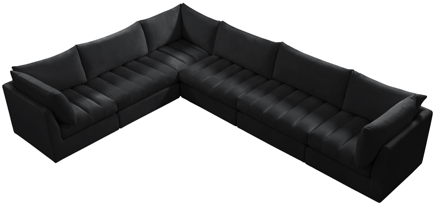Jacob Black Velvet Modular Sectional - Furniture Stars (Chicago, IL)
