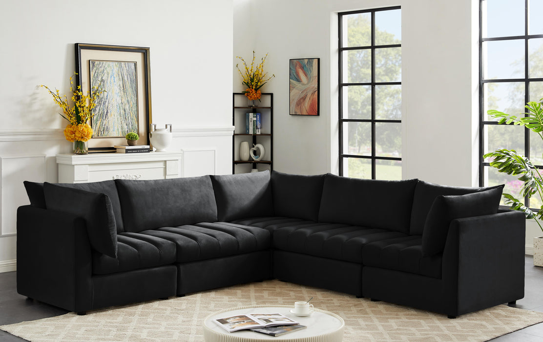 Jacob Black Velvet Modular Sectional - Furniture Stars (Chicago, IL)