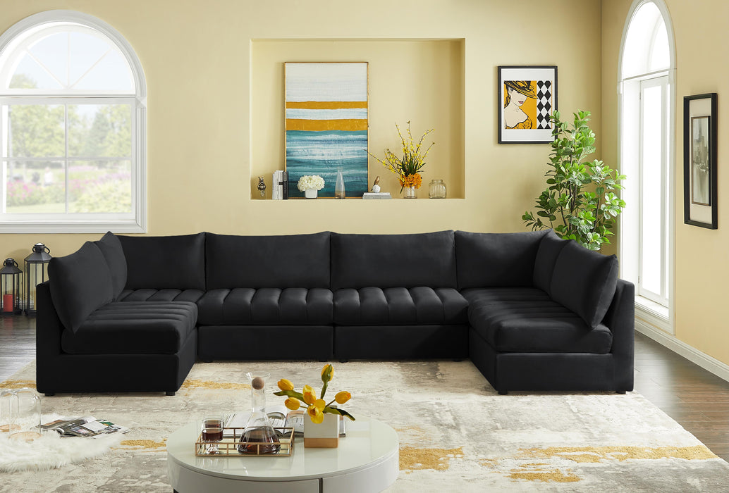 Jacob Black Velvet Modular Sectional - Furniture Stars (Chicago, IL)