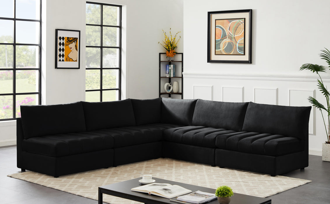 Jacob Black Velvet Modular Sectional - Furniture Stars (Chicago, IL)