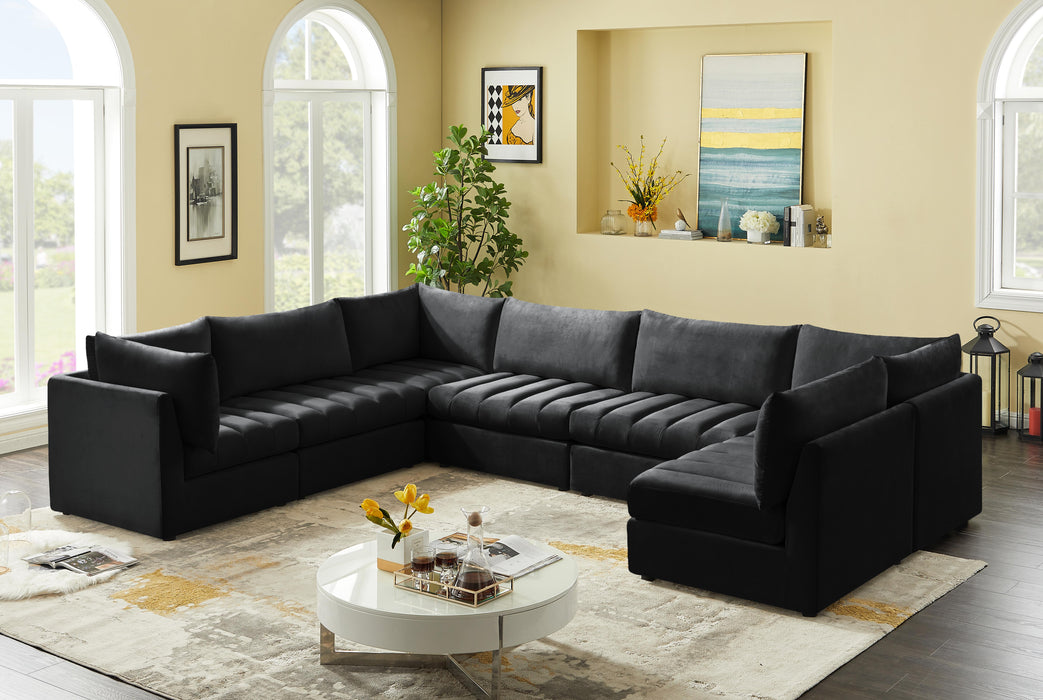 Jacob Black Velvet Modular Sectional - Furniture Stars (Chicago, IL)